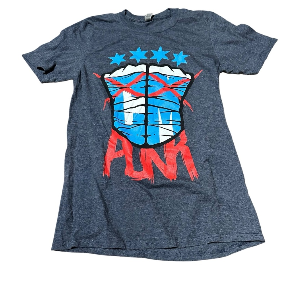 CM Punk Official Pro Wrestling T-Shirt Fists Up Small WWE ECW AEW
